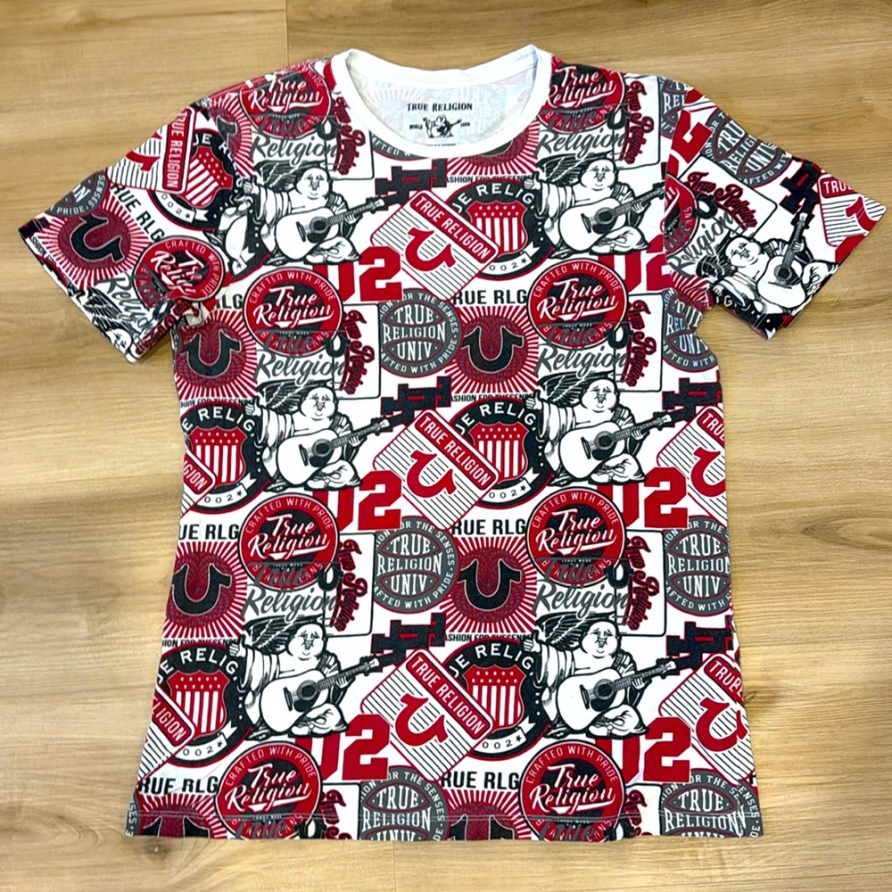 True Religion All-Over Print Graphic T-shirt Men’s Size small